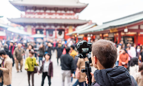 Sensoji temple in Tokyo, Japan Asakusa with red architecture and